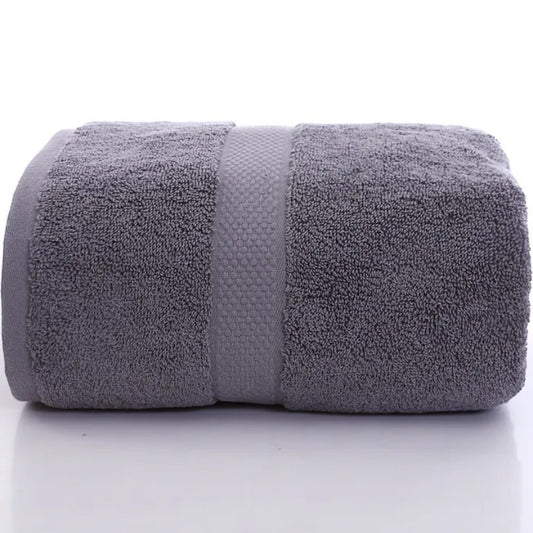 Pure cotton bath sheet in slate grey with honeycomb-weave border — Holm & Hearth