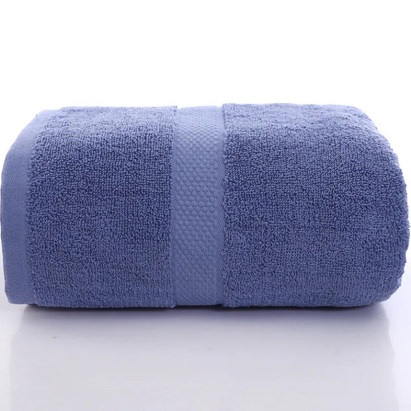 Pure cotton bath sheet in cornflower blue with honeycomb-weave border — Holm & Hearth