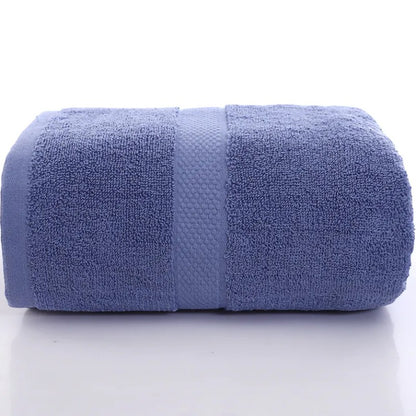 Pure cotton bath sheet in cornflower blue with honeycomb-weave border — Holm & Hearth