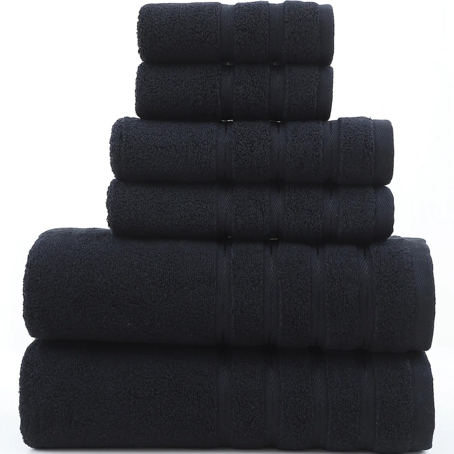 Six-piece cotton bath towel set in charcoal — Holm & Hearth