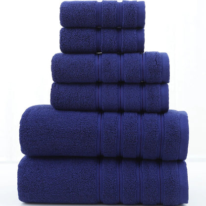 Six-piece cotton bath towel set in navy blue — Holm & Hearth