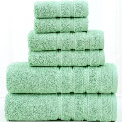 Six-piece cotton bath towel set in sage green — Holm & Hearth