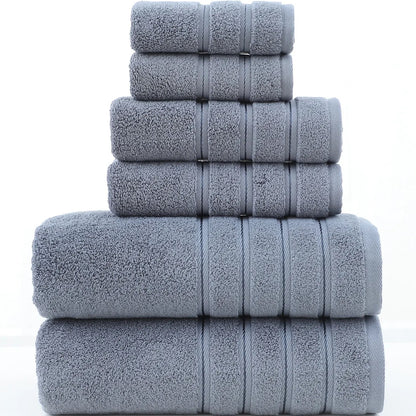 Six-piece cotton bath towel set in slate grey — Holm & Hearth