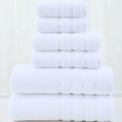 Six-piece cotton bath towel set in white — Holm & Hearth